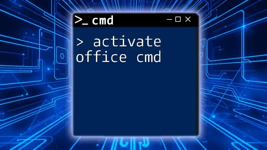 Activate Office Cmd: A Quick Guide to Unlocking Features