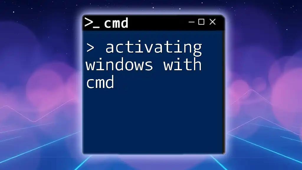 Activating Windows with Cmd: A Quick Guide