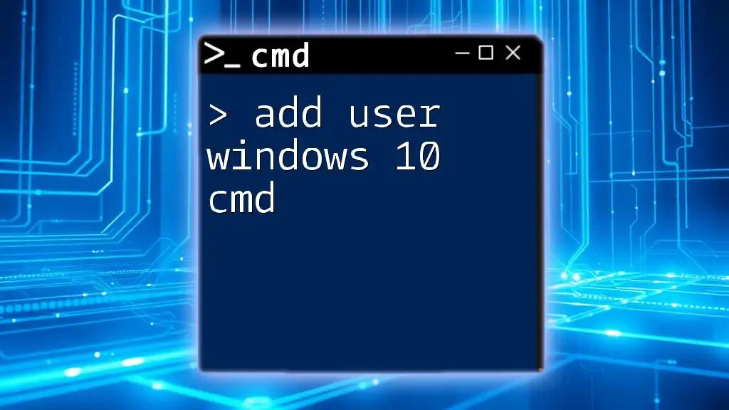 Add User in Windows 10 Cmd: A Quick Guide