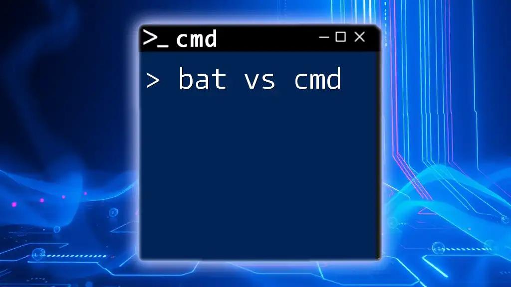 Bat vs Cmd: Understanding the Key Differences