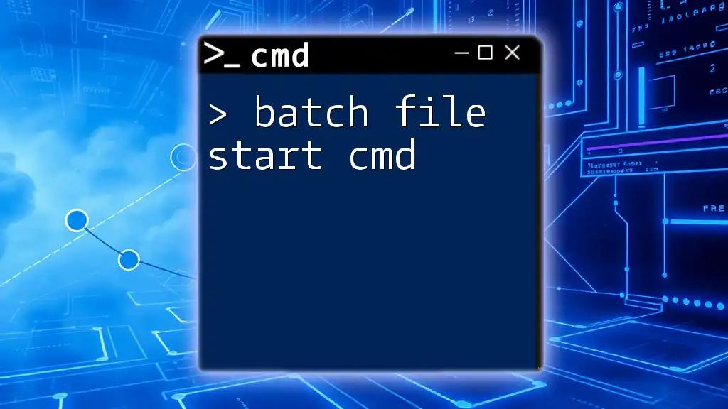 Batch File Start Cmd: A Quick Guide to Mastery