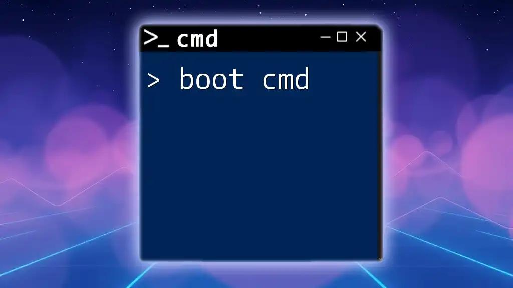 Mastering Boot Cmd: Your Quick Guide to Command Power