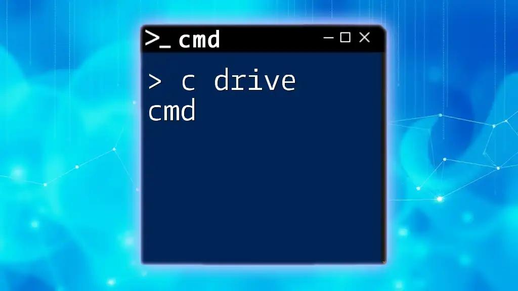 Mastering C Drive Cmd: A Quick Guide