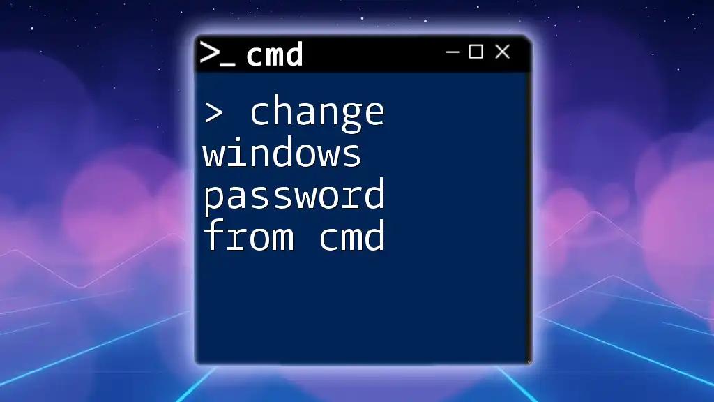 Change Windows Password from Cmd: A Simple Guide