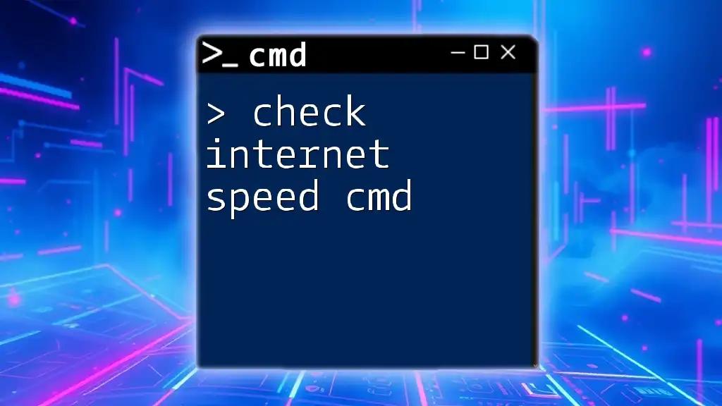 Check Internet Speed in Cmd: A Quick Guide