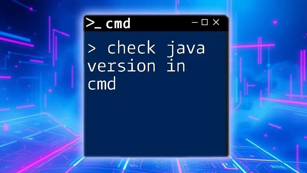 Check Java Version in Cmd: A Quick Guide