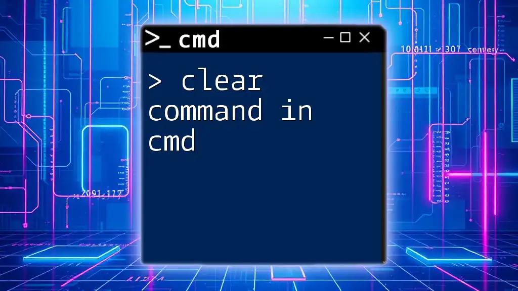 Mastering the Clear Command in Cmd: A Quick Guide