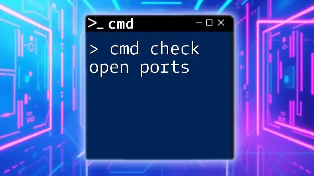 Cmd Check Open Ports: Your Quick Guide to Network Insights