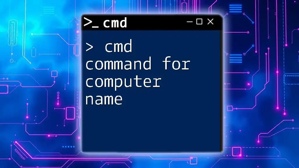 Cmd Command for Computer Name: Quick Reference Guide