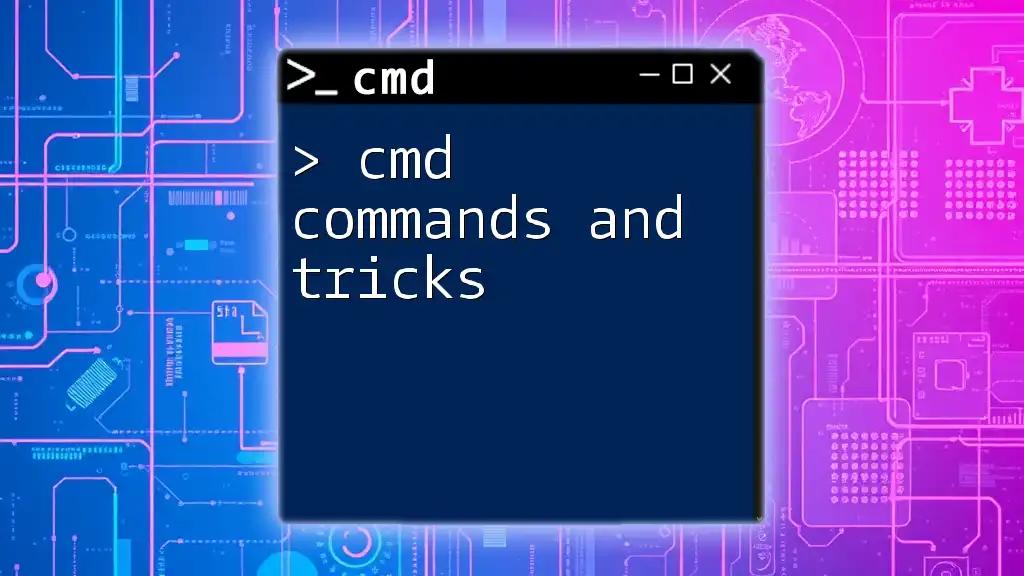 Essential Cmd Commands and Tricks for Quick Mastery