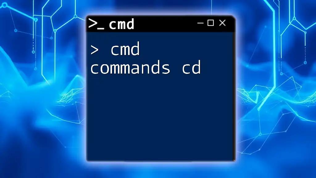 Mastering Cmd Commands: Navigating with Cd