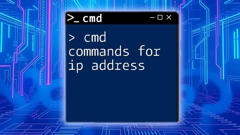 Cmd Commands for IP Address: A Quick Guide