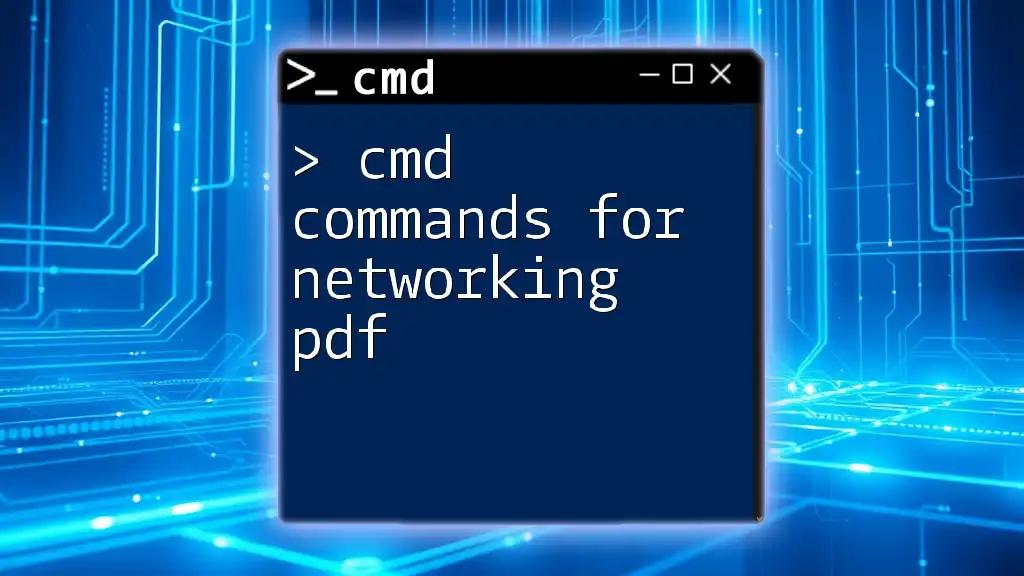 Cmd Commands for Networking PDF: A Quick Reference Guide