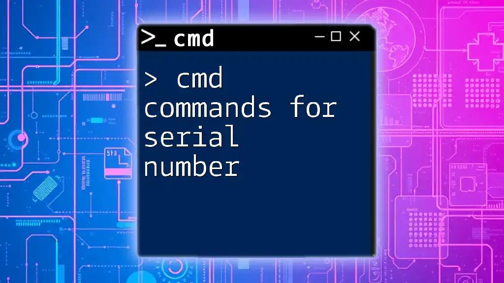 Cmd Commands for Serial Number: A Quick Guide