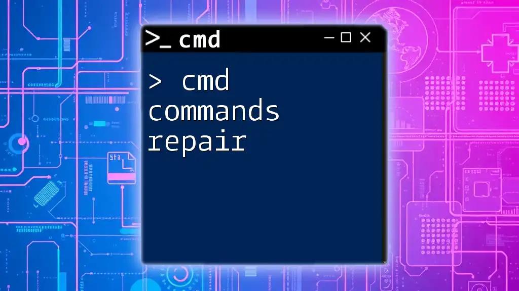 Cmd Commands Repair: Quick Fixes for Common Issues