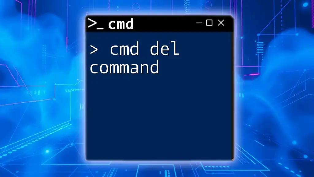 Mastering Cmd Del Command for Effective File Management