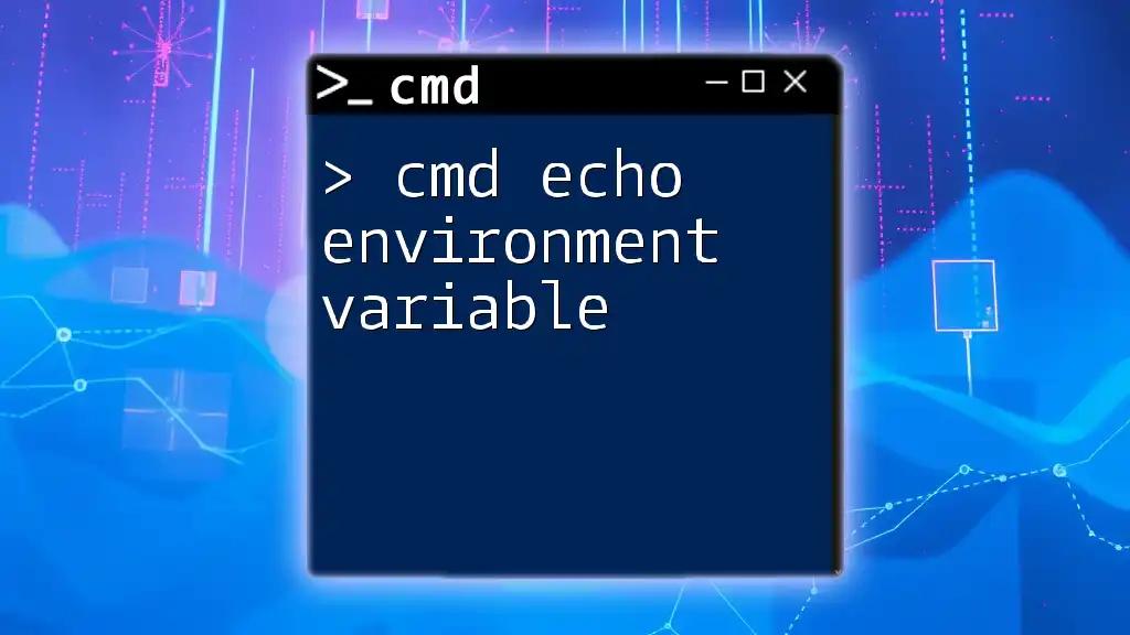 cmd Echo Environment Variable: Quick Start Guide