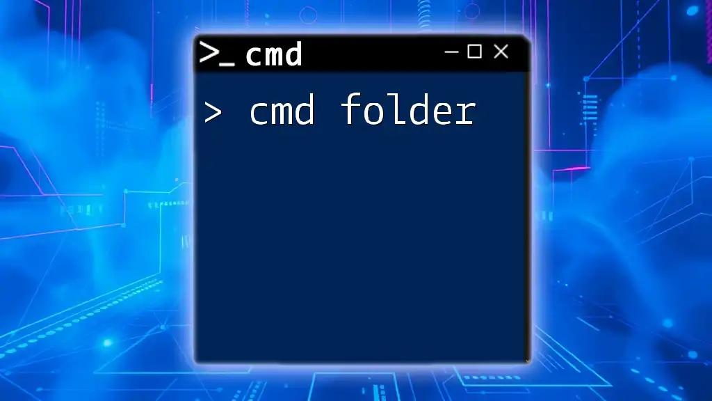 Mastering Cmd Folder Commands: A Quick Guide