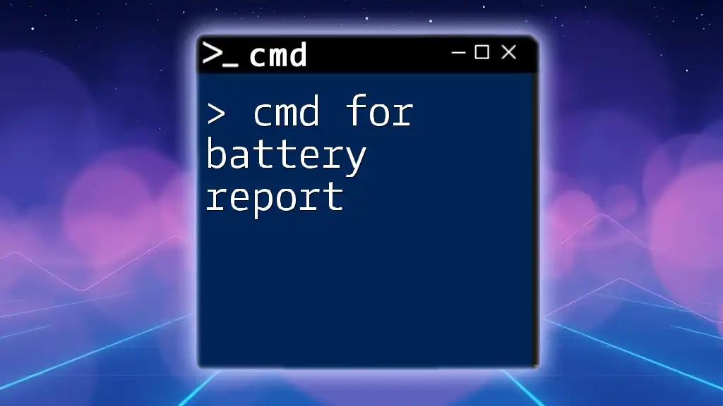 Generate A Battery Report Using Cmd Commands