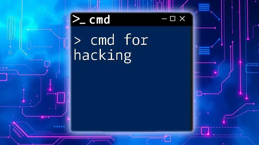 Mastering Cmd for Hacking: A Quick Start Guide