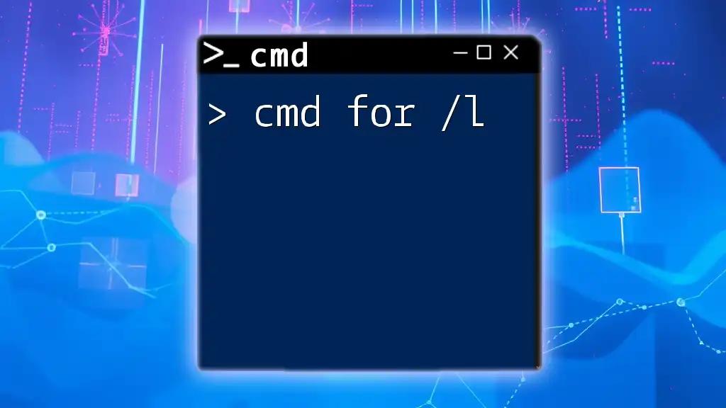 Mastering Cmd For /L: A Quick Guide