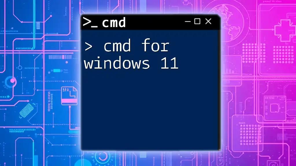 Mastering Cmd for Windows 11: A Quick User's Guide