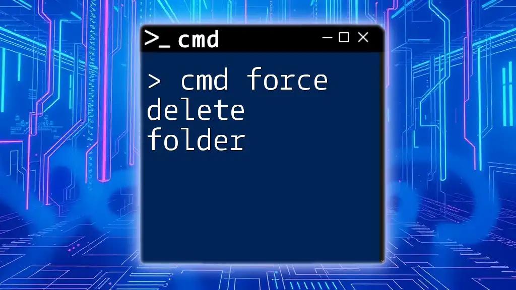 Cmd Force Delete Folder: A Quick How-To Guide