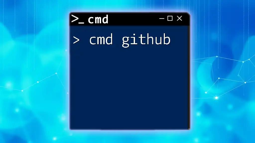 Mastering Cmd GitHub: A Quick Guide to Command Line Magic