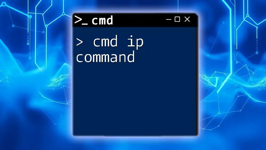 Mastering The Cmd IP Command: Quick And Simple Guide