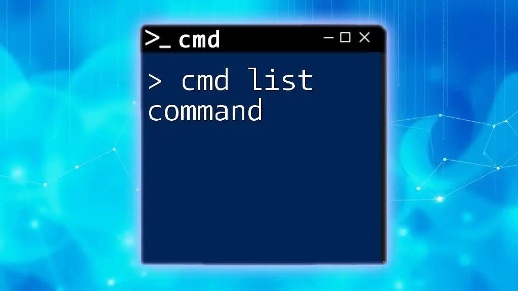 Mastering The Cmd List Command: Quick Tips For Success