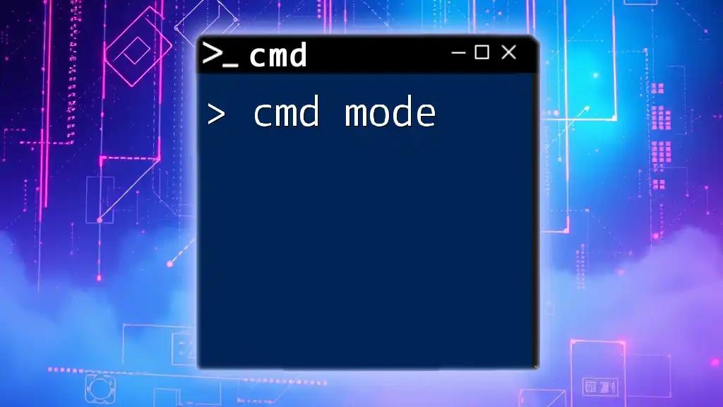 Unlocking Cmd Mode: Essential Commands for Everyone