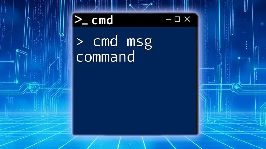 Mastering The Cmd Msg Command: A Quick Guide