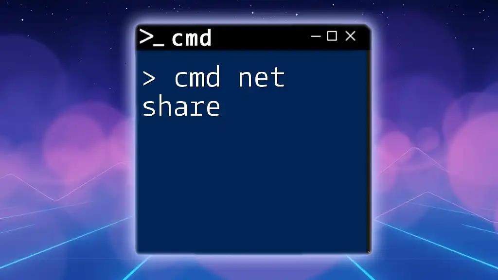 Mastering Cmd Net Share for Quick File Sharing