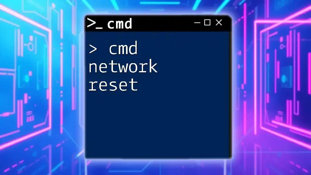 Mastering Cmd Network Reset: Quick Guide for Users