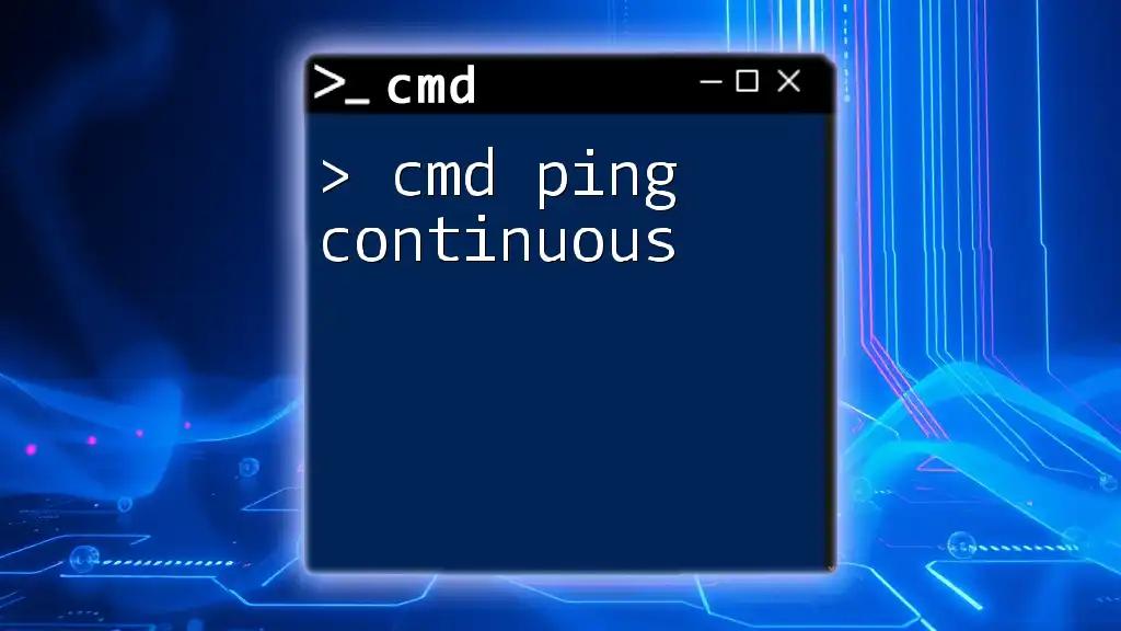 Mastering Cmd Ping Continuous: A Simple Guide