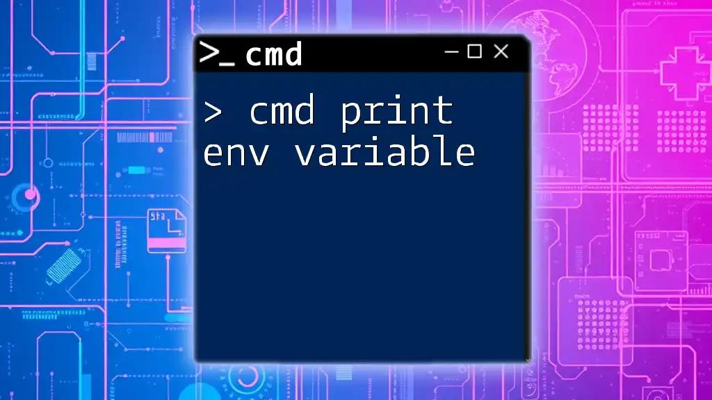 Cmd Print Env Variable: A Quick Guide to Accessing Values