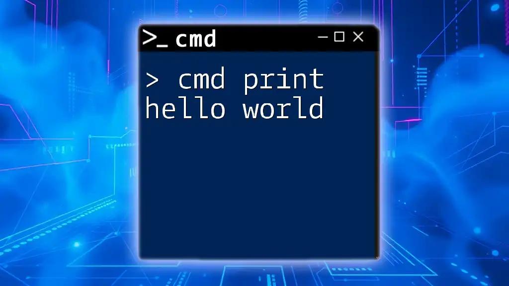 Cmd Print Hello World: A Quick Guide