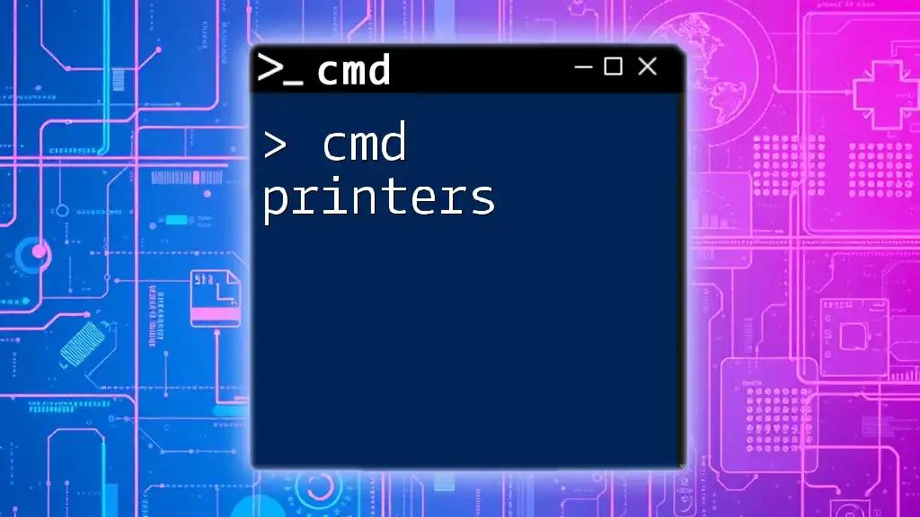 Mastering Cmd Printers: A Quick Guide