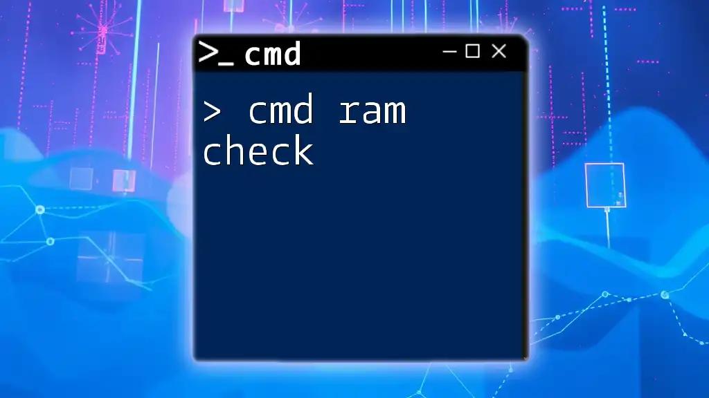 Cmd Ram Check: Quick Guide to Monitor Memory Usage