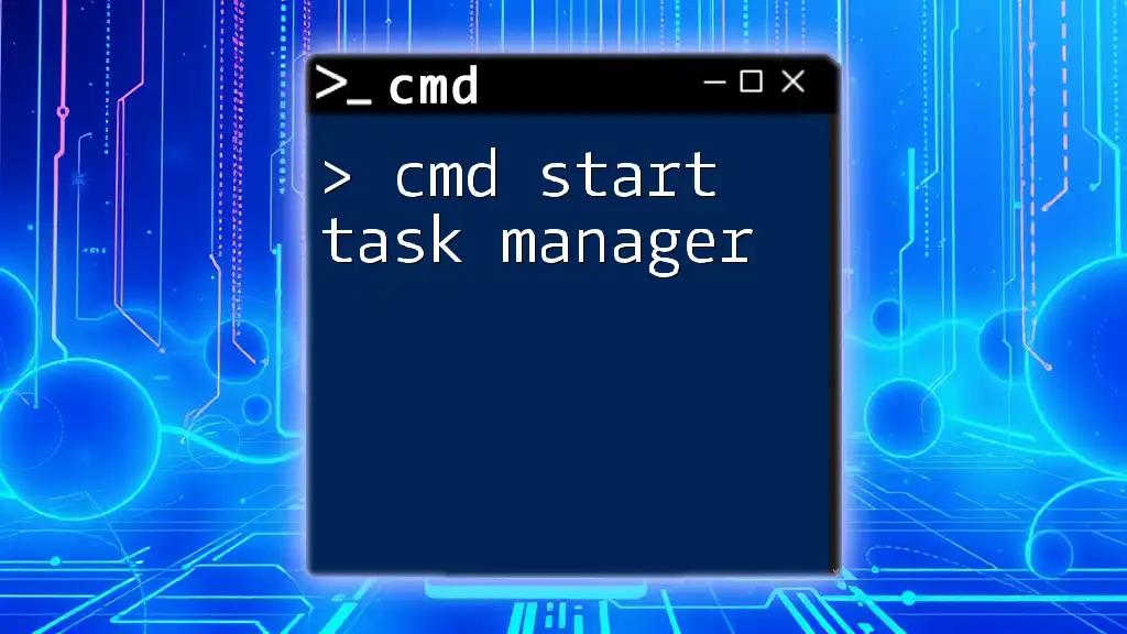 cmd Start Task Manager: A Quick Guide to Accessing It