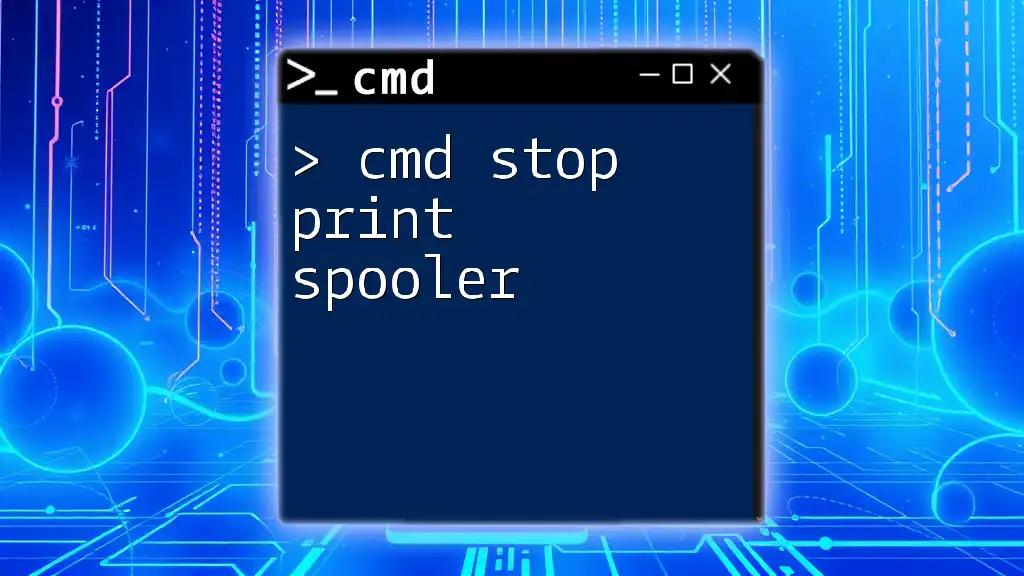 Cmd Stop Print Spooler: A Simple Guide to Clear Your Queue