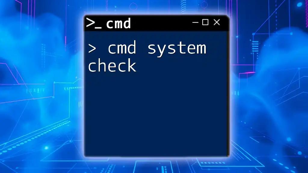 Cmd System Check: A Quick Guide to Run Diagnostics