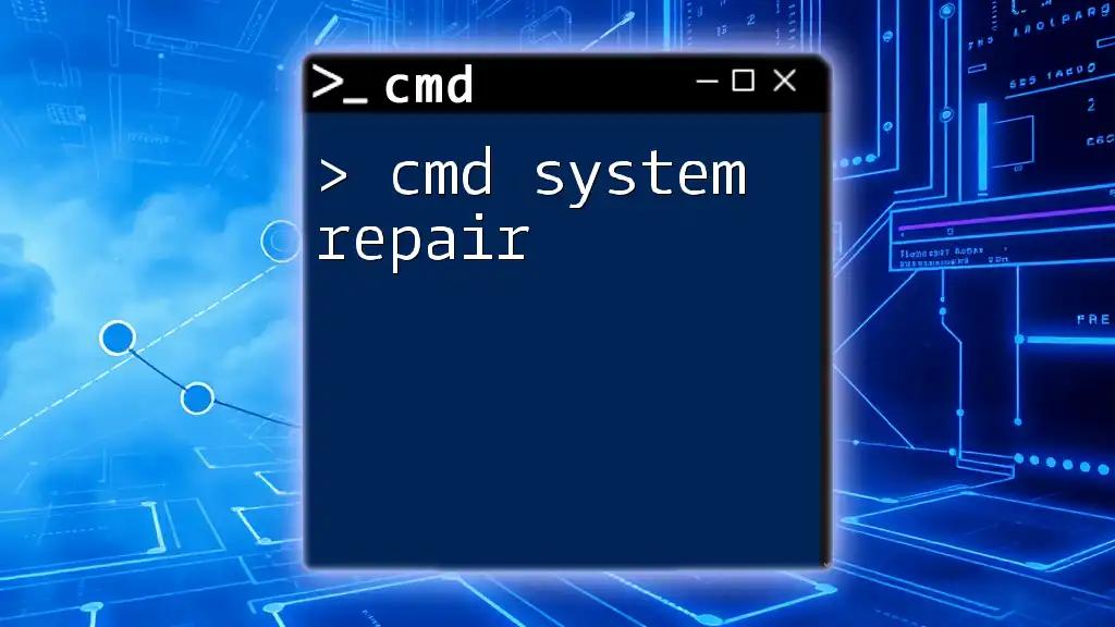 Mastering Cmd System Repair: A Quick Guide