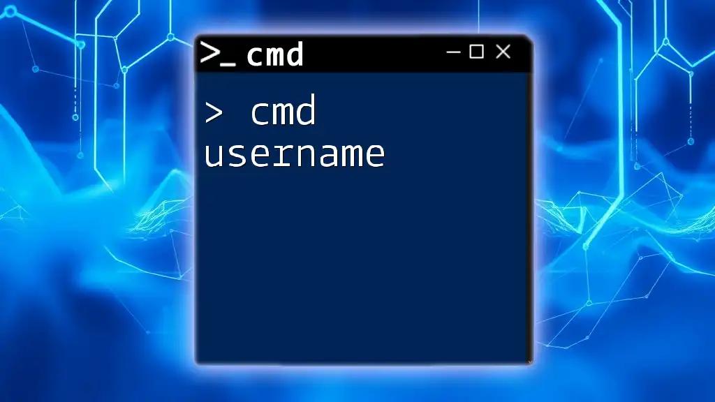 Mastering Cmd Username Manipulations in Cmd