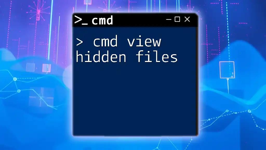 Cmd View Hidden Files: Unlock Your File Secrets