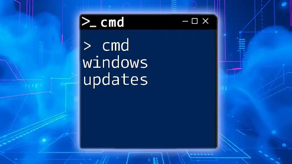 Master Cmd Windows Updates: A Quick Guide