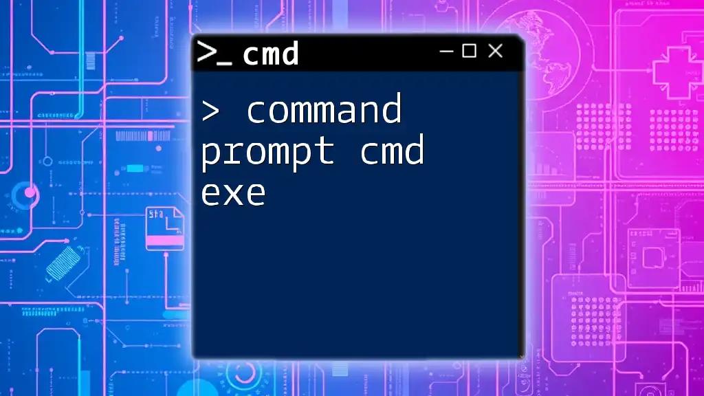 Mastering Command Prompt Cmd Exe: A Quick Guide