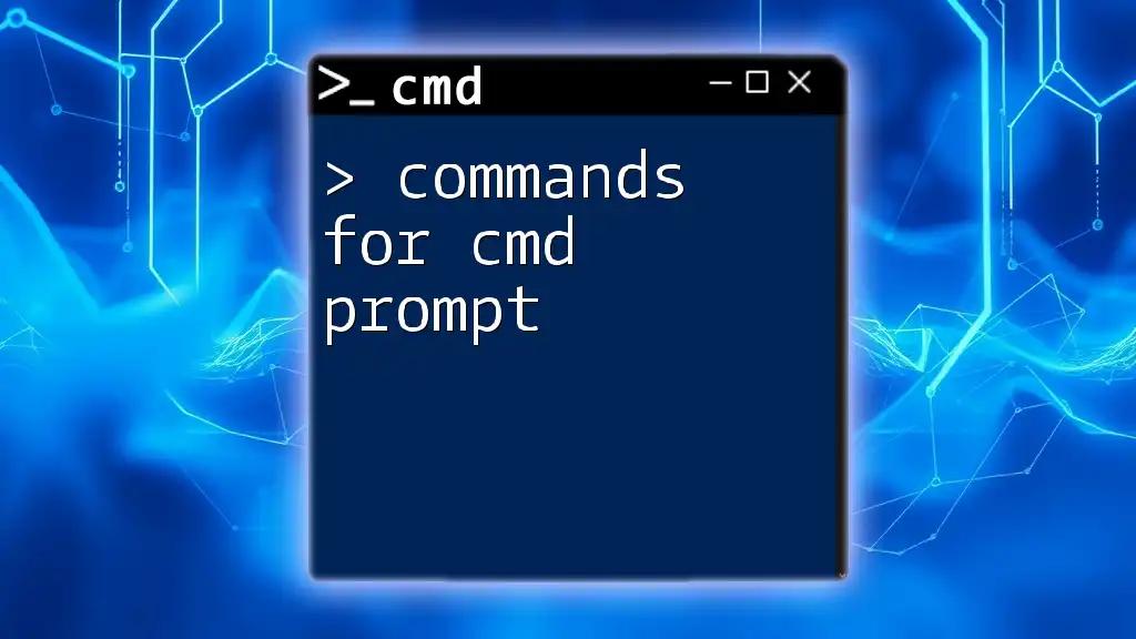 Mastering Commands for Cmd Prompt: A Quick Guide