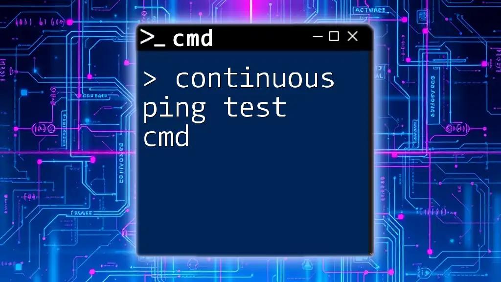 Mastering Continuous Ping Test Cmd in Minutes