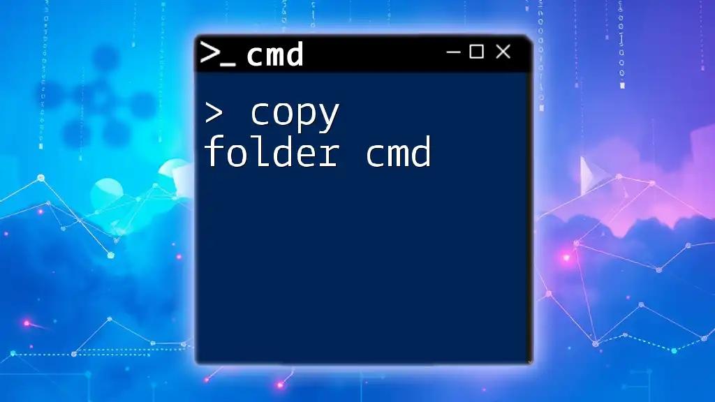 Copy Folder Cmd: A Quick Guide to Mastering Copying Folders